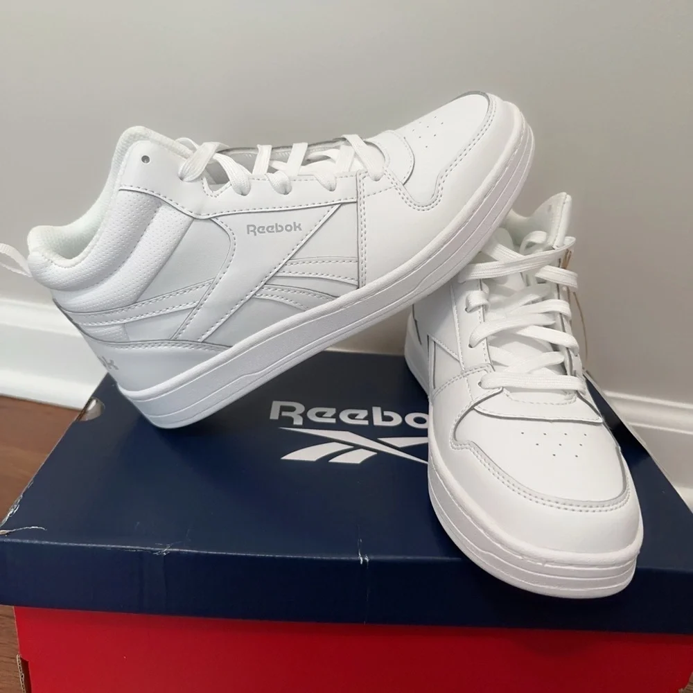 Reebok White High-Top Sneakers with Padded Ankle